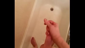 Stroking my cock in the shower