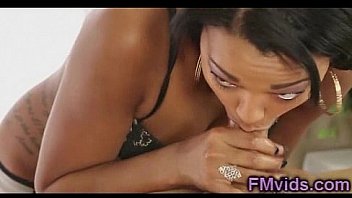 Stunning black girl hot sucking