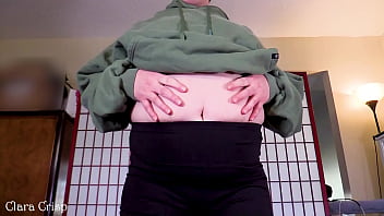 Worship my soft jiggly belly squeezing dropping and bouncing to make this chubby belly ripple clara crisp shows off soft round belly
