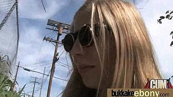 First time ebony with a group of white dicks 6