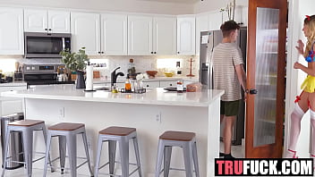 Dick in apple basket