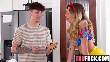 Dick in apple basket