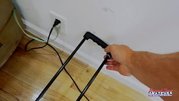 Petite busty blonde annie archer masturbates with a sex toy and gives a bj