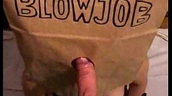 Paperbag blowjob and swallow