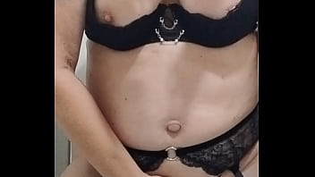 Peeing in the shower wearing kinky undies