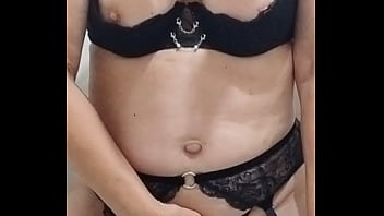 Peeing in the shower wearing kinky undies