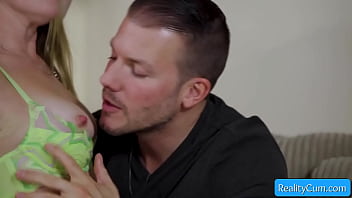 Slutty busty wife craving her hubby's dick and get her bush licked before fucking