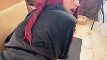 Cat girl shows her ass and anal hole close up young sexy fetish redhead