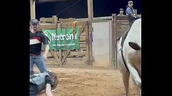 My step son first time riding a bull and going for round 2