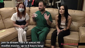 Blaire celeste embarrassed as she undergoes her mandatory college gynecological exam at doctor tampa and p a stacy shepards gloved hands only at girlsgonegyno