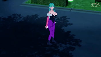 Morrigan is very horny and is looking for sex during the night