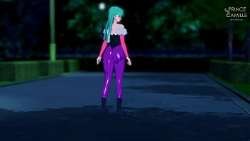 Morrigan is very horny and is looking for sex during the night