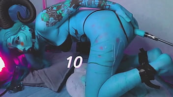 Gagged cosplayer takes a tight anal