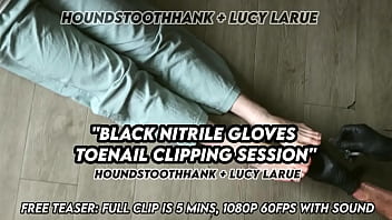 Black nitrile gloves toenail clipping session