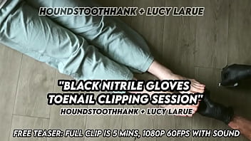Black nitrile gloves toenail clipping session