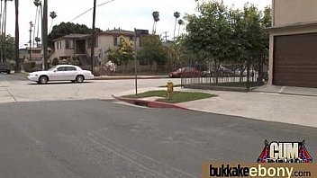 Ebony in a huge bukkake 3