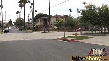 Ebony in a huge bukkake 3