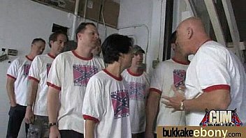 Ebony in a huge bukkake 3