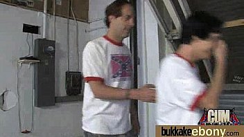 Ebony in a huge bukkake 3