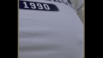 Milf exercises outdoors with no bra