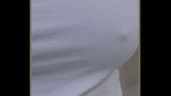 Milf exercises outdoors with no bra