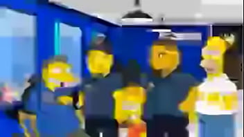 Homer simpson recibe un corte de pelo