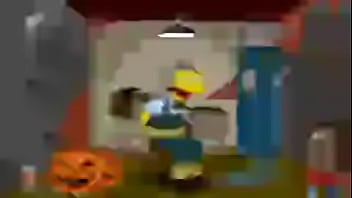 Homer simpson recibe un corte de pelo