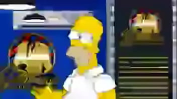 Homer simpson recibe un corte de pelo