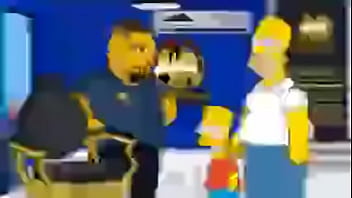 Homer simpson recibe un corte de pelo