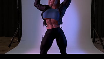 Director seduced and analyzes female bodybuilder animation