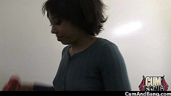 Amateur ebony interracial group sex with facial 23