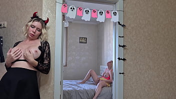 Spy camera caught two girls masturbating – lesbian fun and orgasms