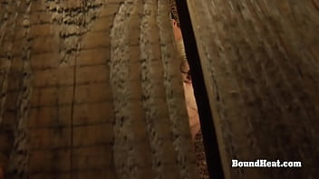 Curvy lesbian slave enjoys in fingering and massive orgasm with mistress