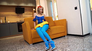 Snow white rides a big dildo anal riding deepthroat