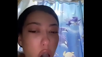 Latina practices puking with her fingers to be a better whore