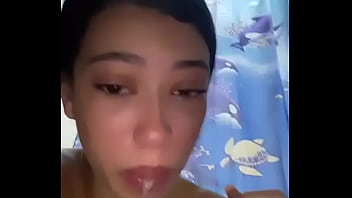 Latina practices puking with her fingers to be a better whore