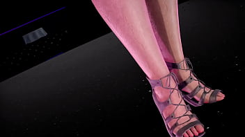 Chica con senos grandes bailando