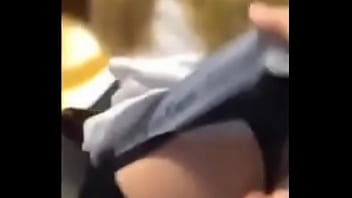 College student gets a nasty thong wedgie in class