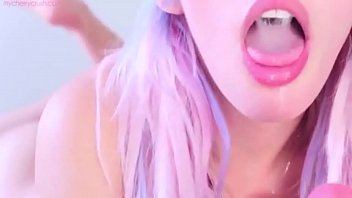 Blonde gives handjob sloppy