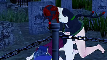 Rin kaenbyou plays with miyako yoshika in the myouren temple cemetery futanari Rin kaenbyou plays with miyako yoshika in the myouren temple cemetery futanari