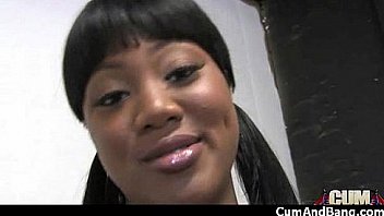 Ebony slut blows a group of horny dudes 14