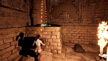 Lara solves a puzzle and gets cum in her pussy for it 3d hentai game