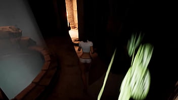 Lara solves a puzzle and gets cum in her pussy for it 3d hentai game