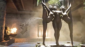 Lara solves a puzzle and gets cum in her pussy for it 3d hentai game