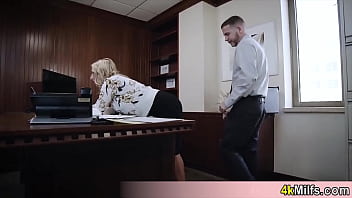 Horny boss having two pussies offered