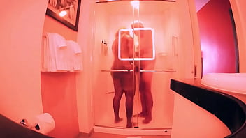 Enjoying a shower in my waikiki hotel room