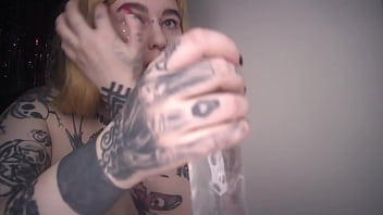 Messalina sucks transparent dick