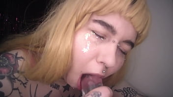 Messalina sucks transparent dick