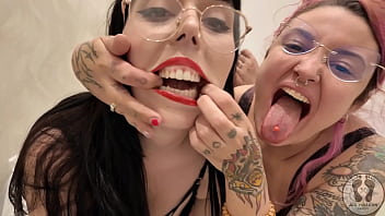 4k chubby girls silly faces saliva mouth tongue teeth fetish