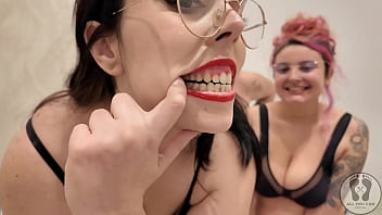 4k chubby girls silly faces saliva mouth tongue teeth fetish